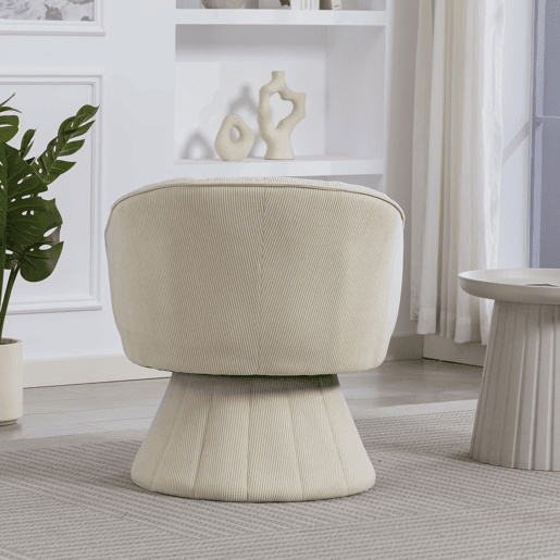 Cadeira giratória 360° - encosto e assento ergonómicos, apoios de braços envolventes, design moderno - Bege