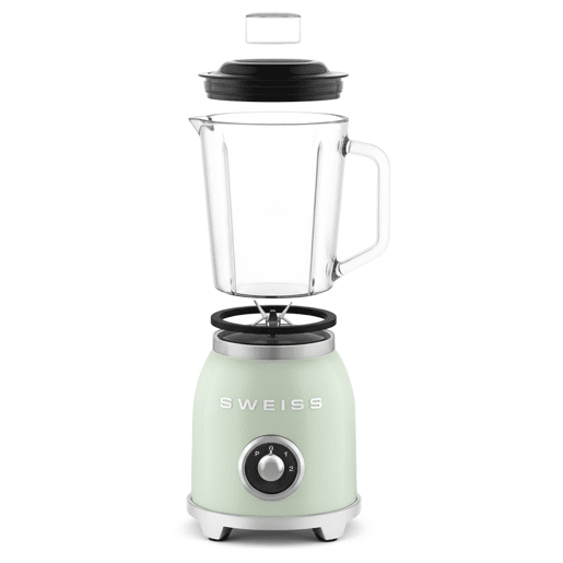 Liquidificadora vintage SWEISS MXV7 de 1000 W com jarro de 1,5 L, função pulse e lâminas em aço inoxidável, verde