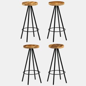 vidaXL Cadeiras de bar 4 pcs madeira de mangueira maciça