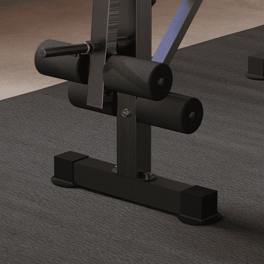 HOMCOM Banco de Musculação Multifuncional com Encosto Ajustável, Suporte para Barras Regulável, Extensão de Pernas, Curl de Pregador, Borboleta, Treino para Casa e Ginásio, Azul