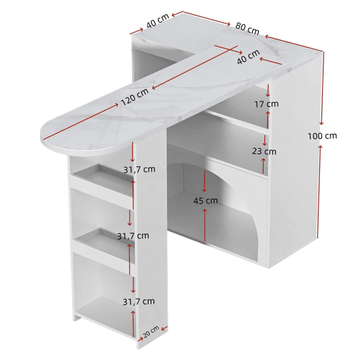 Mesa de bar extensível e mesa de jantar 120(+80)×40×100 cm - Com área para animais de estimação, sem prato nem almofada, Branca Mesa de bar extensível e mesa de jantar 120(+80)×40×100 cm - Com área para animais de estimação, sem prato nem almofada, Branca