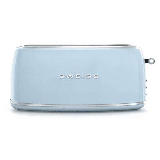 Torradeira vintage SWEISS GRV6 para baguetes com ranhura extra larga e potência, azul regulável