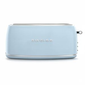 Torradeira vintage SWEISS GRV6 para baguetes com ranhura extra larga e potência, azul regulável