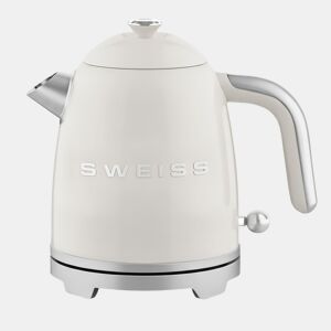 Chaleira vintage SWEISS KTS8 de 1 L em aço inoxidável com aquecimento rápido, bege