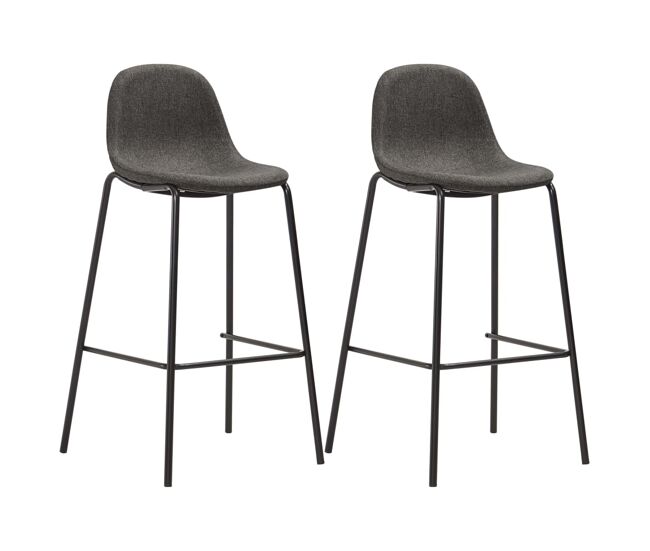 Vidaxl taburetes de cocina 2 unidades tela gris oscuro
