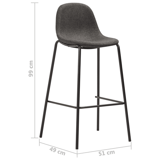 vidaXL Cadeiras de bar 2 pcs tecido cinzento-escuro vidaXL Cadeiras de bar 2 pcs tecido cinzento-escuro