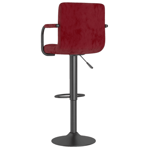 vidaXL Banco de bar veludo vermelho tinto