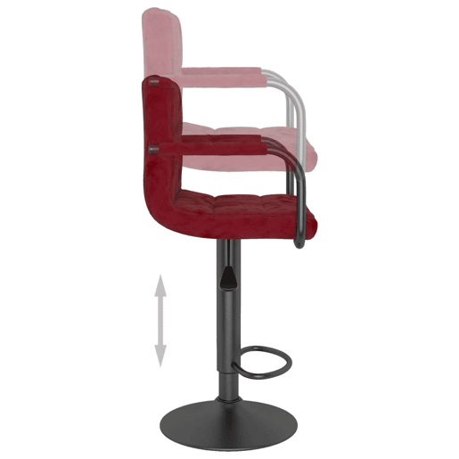vidaXL Banco de bar veludo vermelho tinto