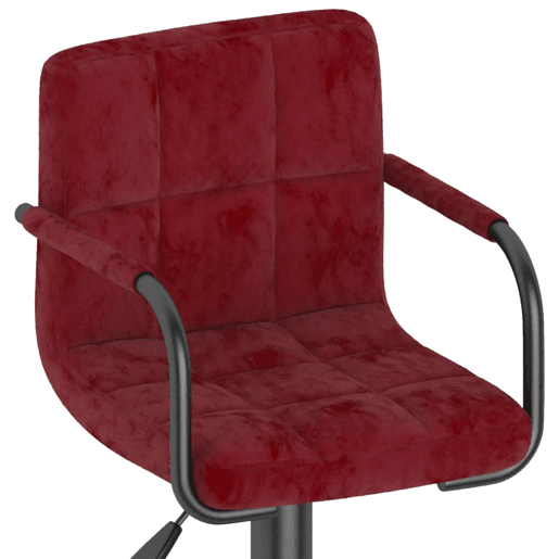 vidaXL Banco de bar veludo vermelho tinto