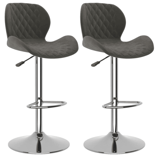 vidaXL Bancos de bar 2 pcs veludo cinzento-escuro