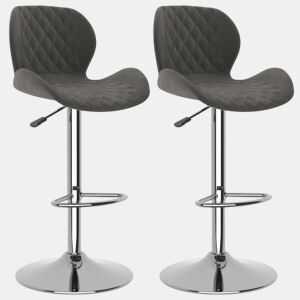 vidaXL Bancos de bar 2 pcs veludo cinzento-escuro