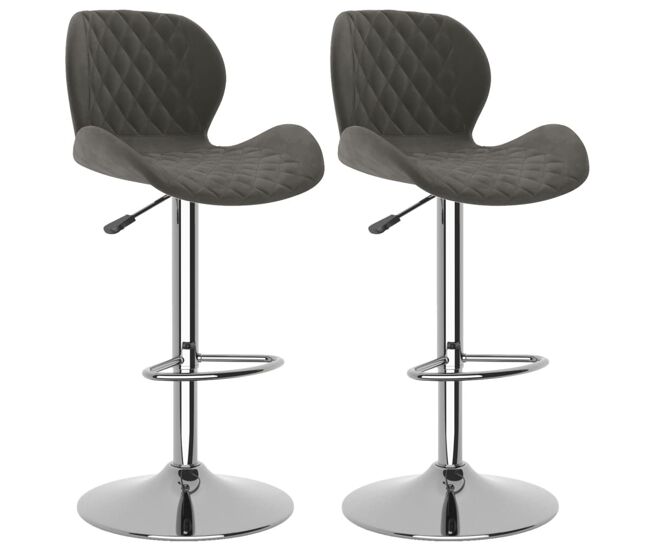 Vidaxl taburetes de cocina 2 unidades terciopelo gris oscuro
