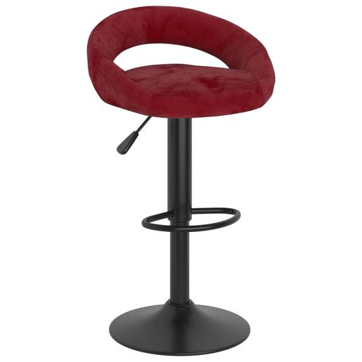 vidaXL Bancos de bar 2 pcs veludo vermelho tinto