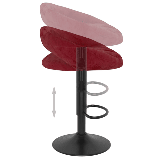 vidaXL Bancos de bar 2 pcs veludo vermelho tinto