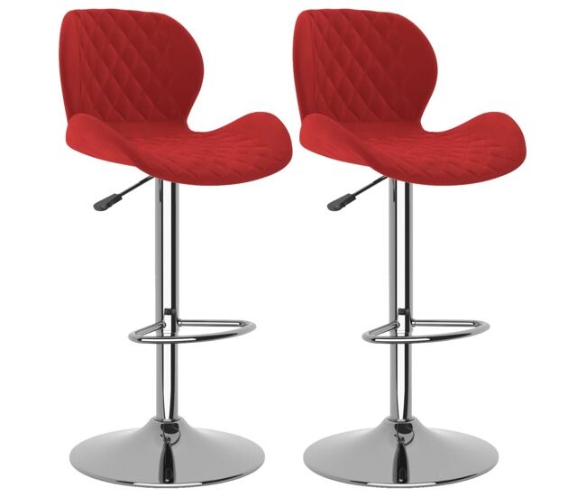 Vidaxl taburetes de cocina 2 unidades terciopelo rojo tinto