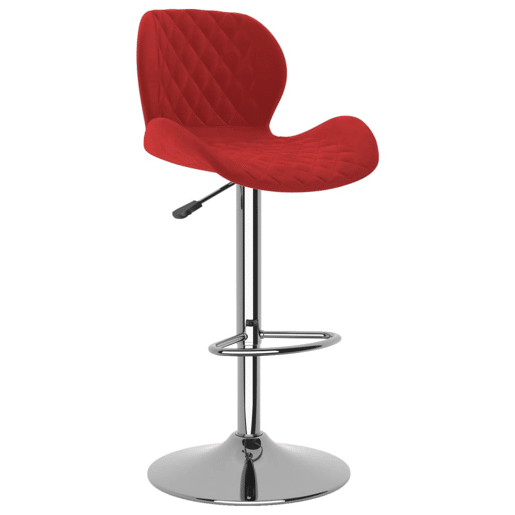 vidaXL Bancos de bar 2 pcs veludo vermelho tinto