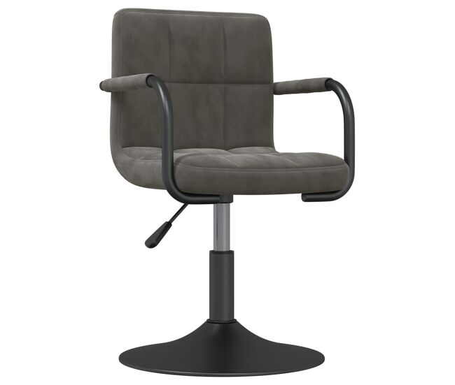 Vidaxl taburete de cocina de terciopelo gris oscuro