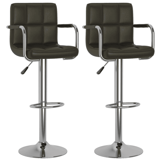 vidaXL Bancos de bar 2 pcs couro artificial castanho