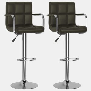 vidaXL Bancos de bar 2 pcs couro artificial castanho