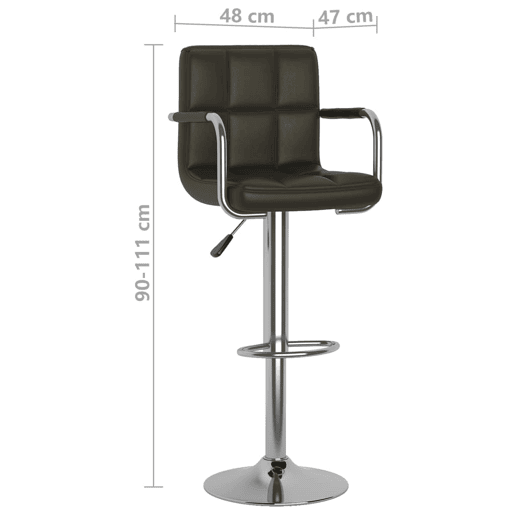 vidaXL Bancos de bar 2 pcs couro artificial castanho