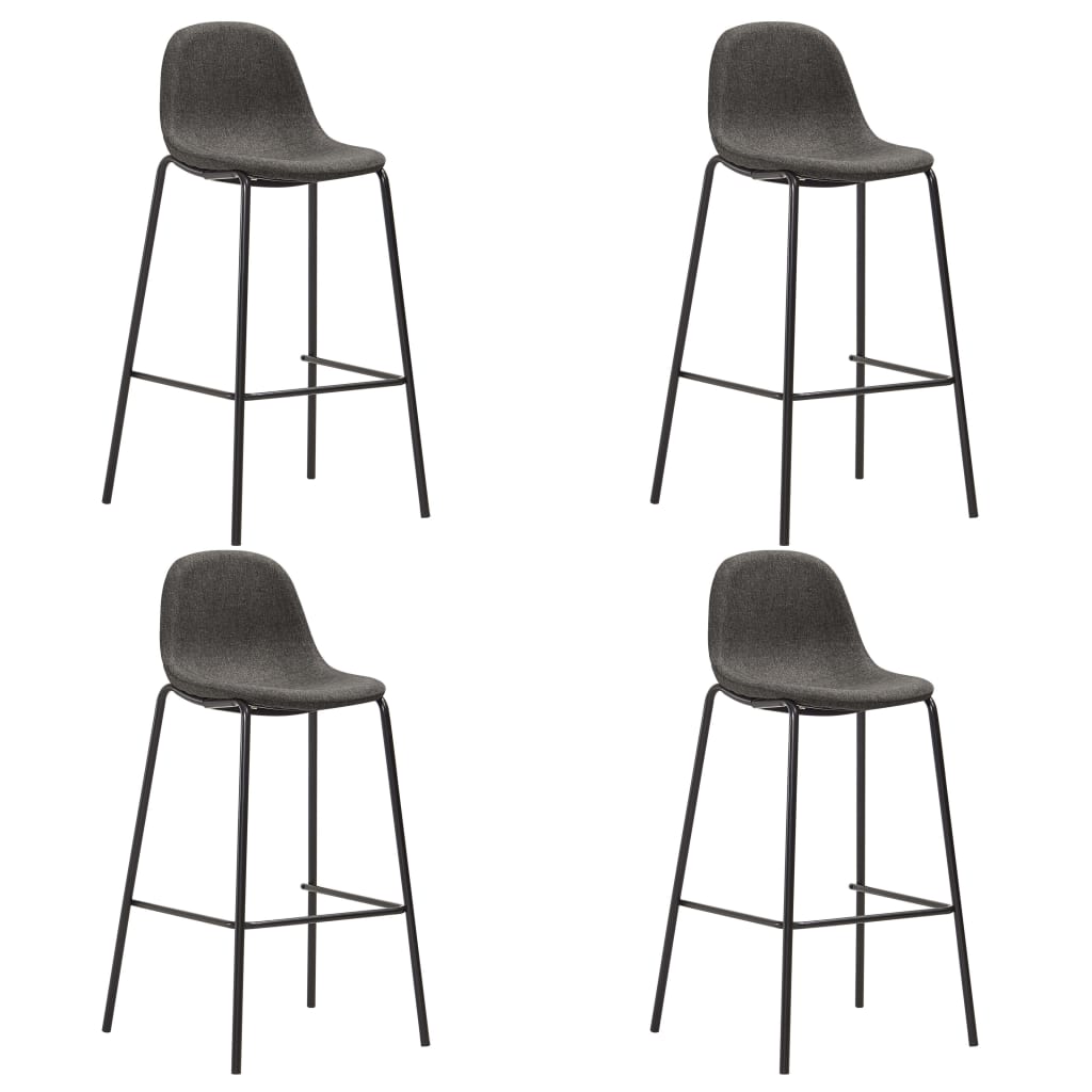 Vidaxl taburetes de cocina 4 unidades tela gris oscuro
