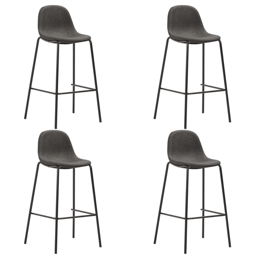 vidaXL Cadeiras de bar 4 pcs tecido cinzento-escuro