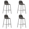 vidaXL Cadeiras de bar 4 pcs tecido cinzento-escuro