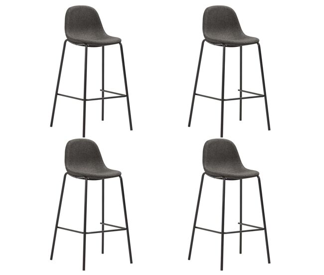 Vidaxl taburetes de cocina 4 unidades tela gris oscuro