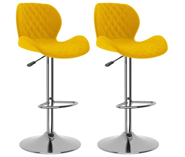 Vidaxl taburetes de cocina 2 unidades terciopelo amarillo mostaza