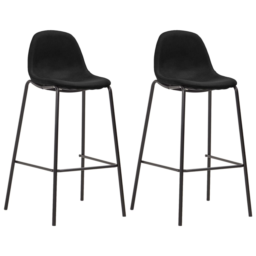 Vidaxl taburetes de cocina 2 unidades tela negro