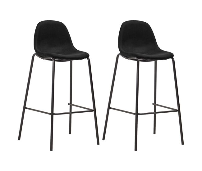 Vidaxl taburetes de cocina 2 unidades tela negro