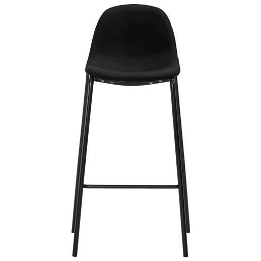 vidaXL Cadeiras de bar 2 pcs tecido preto