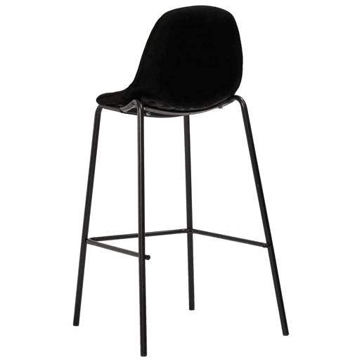 vidaXL Cadeiras de bar 2 pcs tecido preto