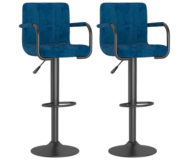 Vidaxl taburetes de cocina 2 unidades terciopelo azul