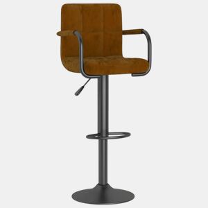 vidaXL Banco de bar veludo castanho