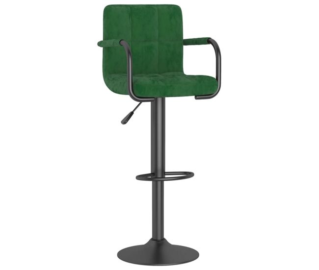 Vidaxl taburete de cocina de terciopelo verde oscuro