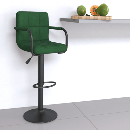 vidaXL Banco de bar veludo verde-escuro