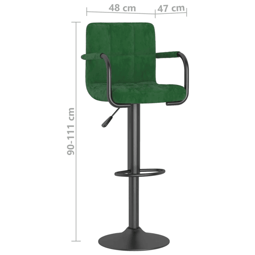 vidaXL Banco de bar veludo verde-escuro