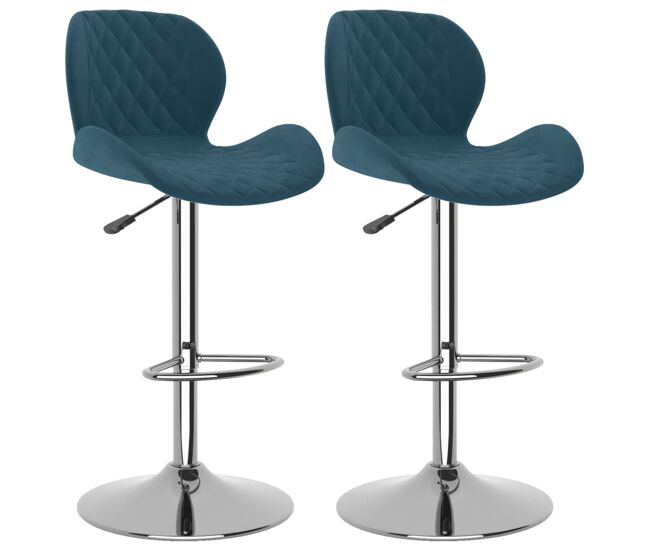 Vidaxl taburetes de cocina 2 unidades terciopelo azul