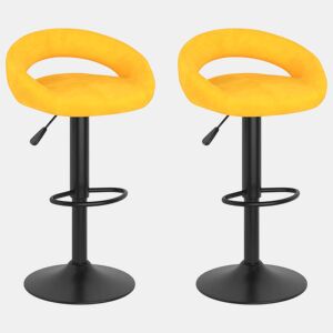 vidaXL Bancos de bar 2 pcs veludo amarelo mostarda