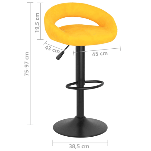 vidaXL Bancos de bar 2 pcs veludo amarelo mostarda