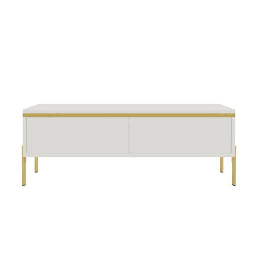 Mesa de centro 100x50x36 cm - moderna, multifuncional, alto brilho - branca