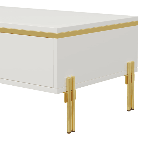 Mesa de centro 100x50x36 cm - moderna, multifuncional, alto brilho - branca