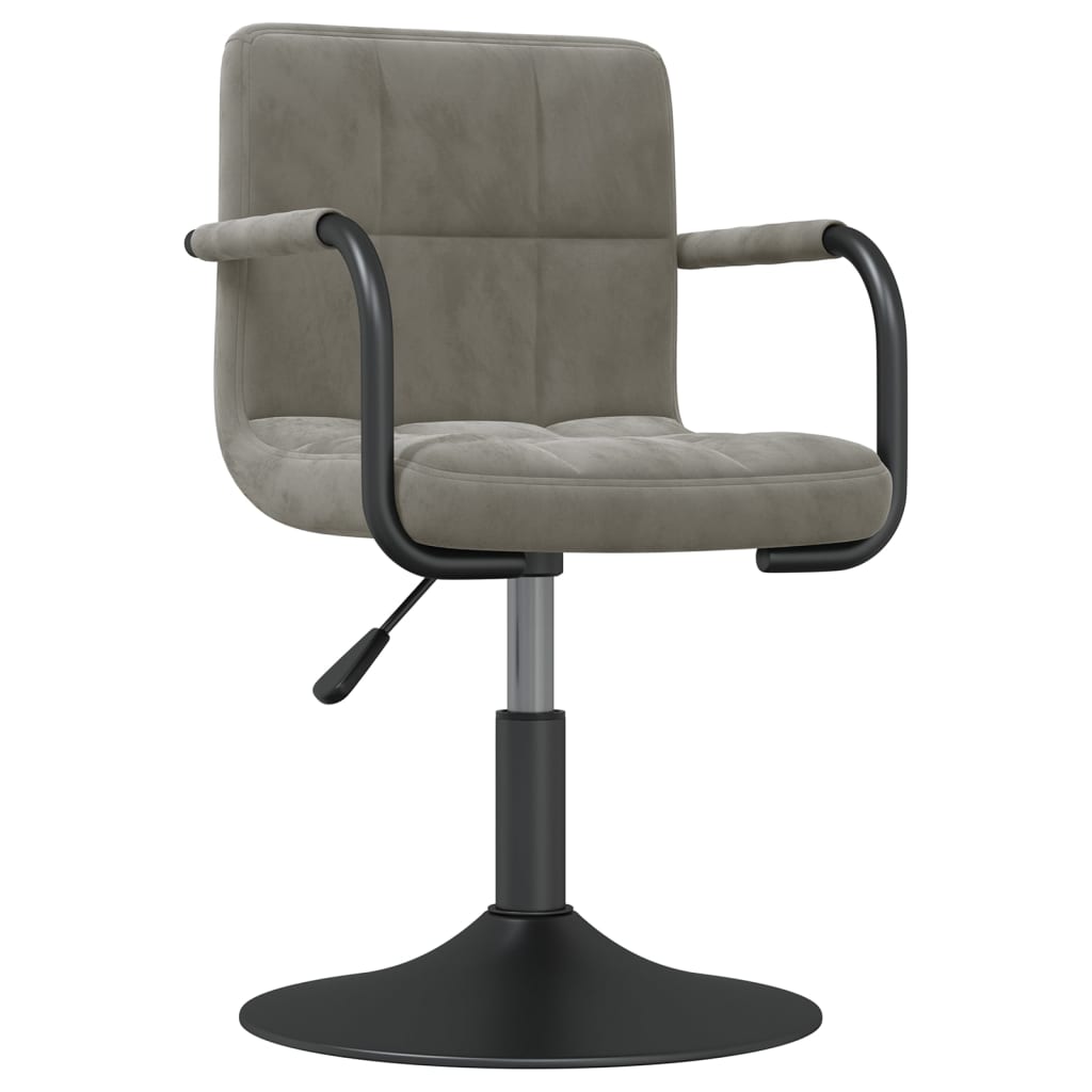 Vidaxl taburete de cocina de terciopelo gris claro