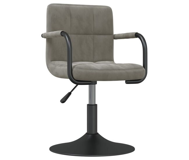 Vidaxl taburete de cocina de terciopelo gris claro