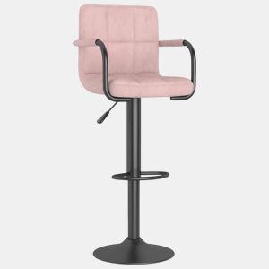 vidaXL Banco de bar veludo rosa