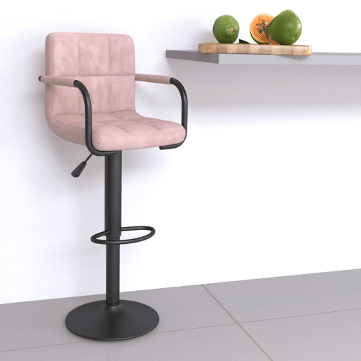 vidaXL Banco de bar veludo rosa