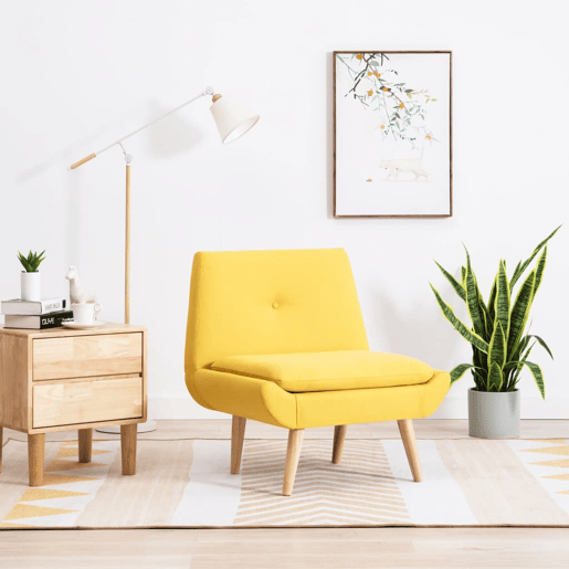vidaXL Poltrona em tecido amarelo