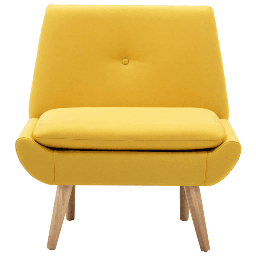 vidaXL Poltrona em tecido amarelo
