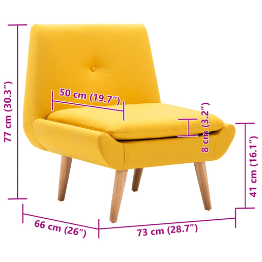vidaXL Poltrona em tecido amarelo
